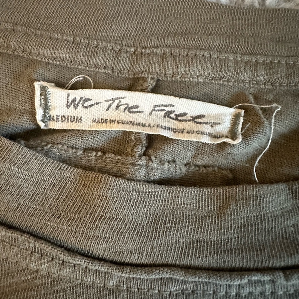 We The Free Olive Green Crewneck Long Sleeve Tee - Picture 2 of 5